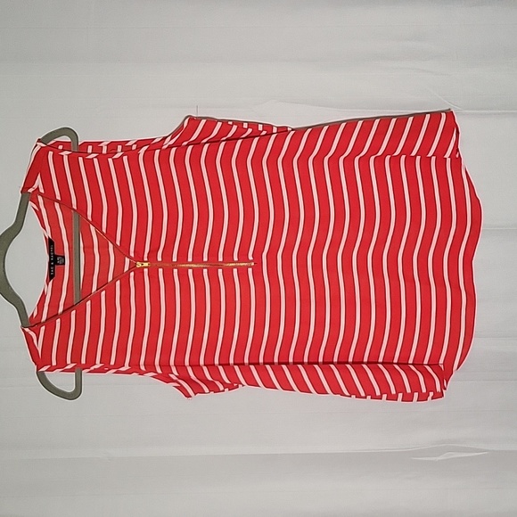 Zac & Rachel Tops - Zac & Rachel Red White Stripe Top XL NWOT
